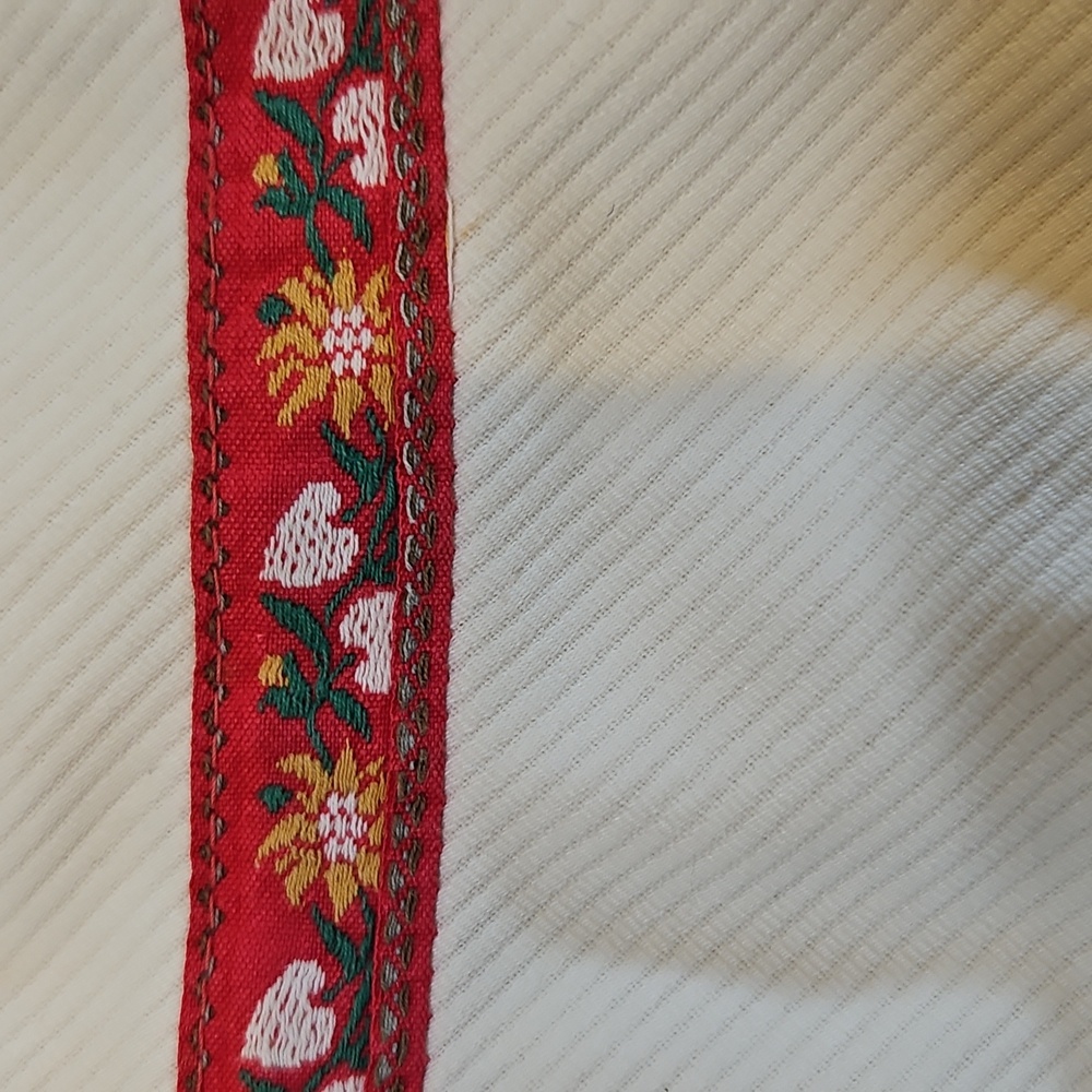 VINTAGE GIRLS KIDS White Bikini Set with Red Floral Trim SWIMSUIT 70s 80s - Picture 3 of 9